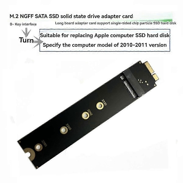 Adapterkort för A1370 A1369 2010 2011 till M.2 NGFF SATA SSD-omvandlare Stöd 2230 2242 2260 2280 M