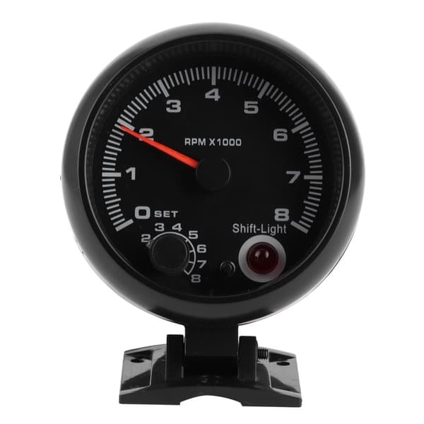 Bilturtæller - 3,75 tommer, 12V, 0-8000RPM, Justerbart skiftelys