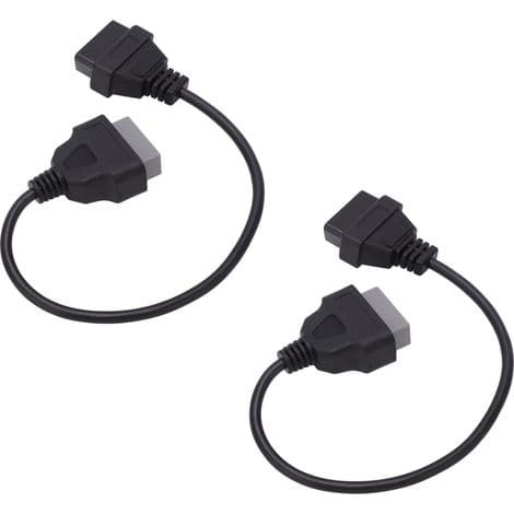 OBD2 14-til-16-bens adapterkabel til Nissan, 2-pak, sort, robust ABS, nem og bærbar bildiagnostik