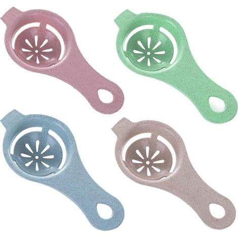 Eggeplommeutskillere, eggseparatorer (beige, rosa, blå, grønn)