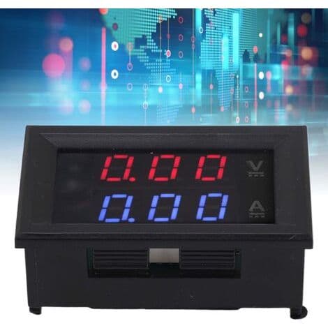 Digitalt voltmeter, amperemeter, spenningstester, amp-detektor, LED-strømmåler, DC 0-100V 50A måler med omformer