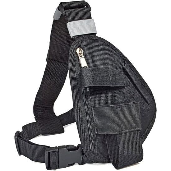 Brystsele til walkie-talkies - PZCC - Sort - Justerbar rem - Holdbar polyester - Kompakt