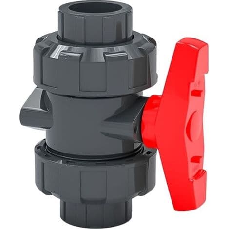 Dobbelt omløberventil, kugleventil, SPH kugleventil, 63 mm diameter PVC kugleventil