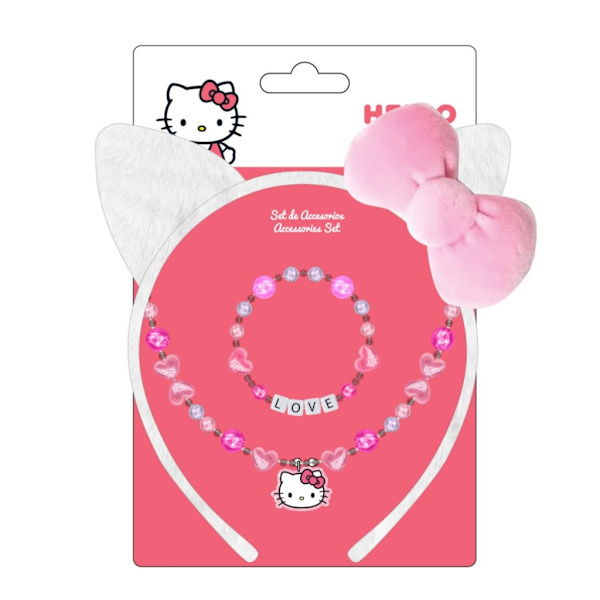 Hello Kitty Smykker og Hårbånd – 3-delt Tilbehør