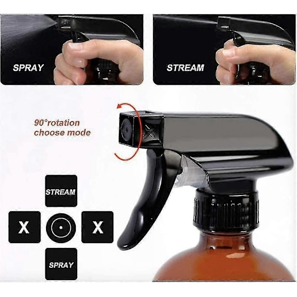 4 st Trigger Sprayer Trädgårdsspruta Munstycke Dimspray & Ångspruta Ersättning Passar Standard 8oz/16oz Flaskor För 28/400 Halsflaskor (4 st)