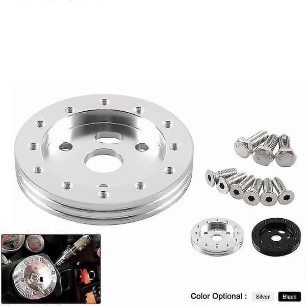 0,5\" Hub til 6-huls rat til at passe Grant Apc 3-huls adapter Boss Kit Sort/Sølv|Rat & Horn|