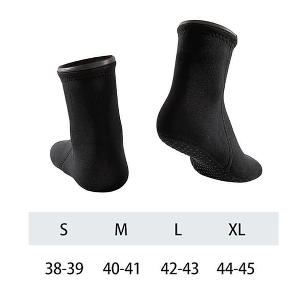 Dykkerstrømper - GIGICIAL - 3MM - Skridsikre - Korte - Sorte