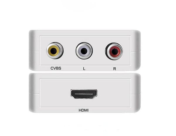 Mini AV RCA CVBS till HDMI Ljud Video Omvandlare Adapter som stöder 720p och 1080p (vit)