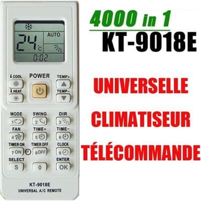 4000 KODER I 1 UNIVERSAL FJERNBETJENING TIL KLIMAANLÆG KT-9018E