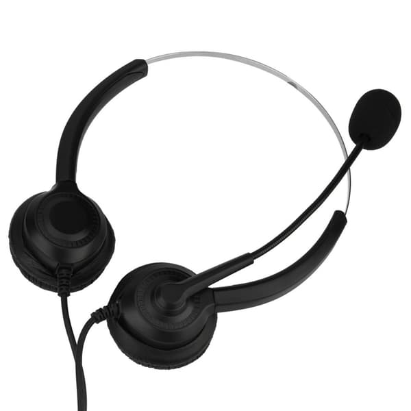 Call center USB-hodesett med dempefunksjon og støydempende mikrofon