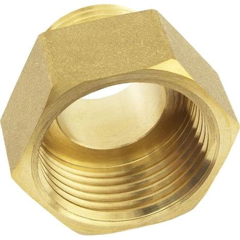 Premium 3/4\" x 1\" Reduktion lavet af højkvalitets, robust og rustbestandigt messing. Forbindelsesnippel. Rørfitting - Hun 26/34 x Han 20/27
