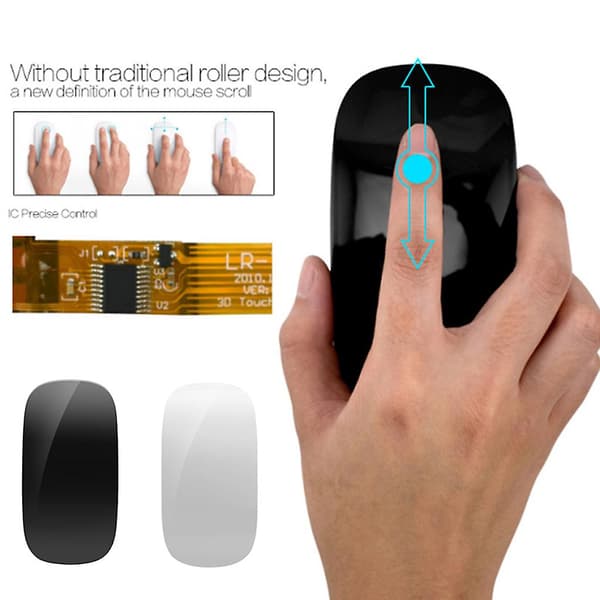 Magic Touch Mouse 2.4ghz 12000 Dpi Trådløs Optisk Mus Til Windows Laptop