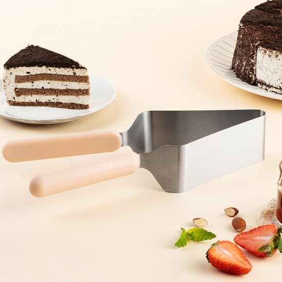 Kakekniv i rustfritt stål - 26,5*5 cm - for kaker, fester, bryllup, bursdager, baking - sølv