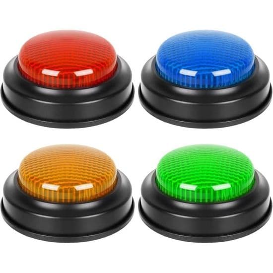 Summer - Learning Buzzers - 4 Pieces - With Light and Sound - For Question Games