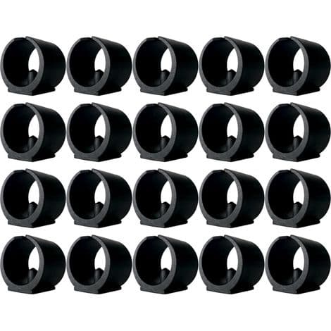 20x sorte runde rørstolekapper med clip-on U-formet pude, møbelbensguide, 22mm