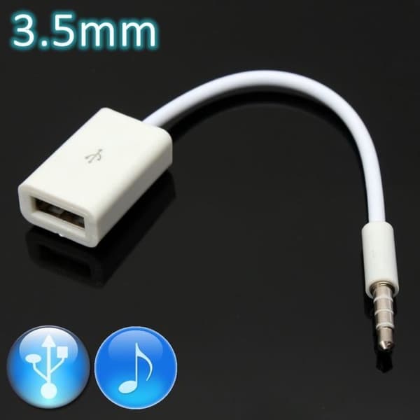 3,5 mm AUX hanstik til USB 2.0 hun bil MP3-adapterkabel