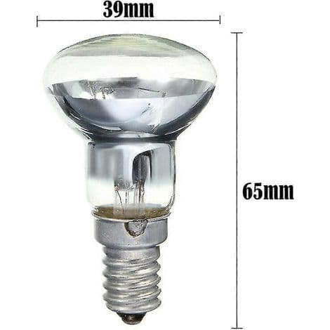 E14 R39 30w lavalampepære med klar reflektor, erstatning for glødepære