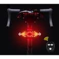 Forbundet cykelbaglygte med blinklys - USB genopladelig - Sort - Unisex