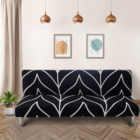 Armløst sofatrekk for 3-seters sofaer, universelt tøyelig vaskbart sofatrekk for klikk-klakk-sofaer