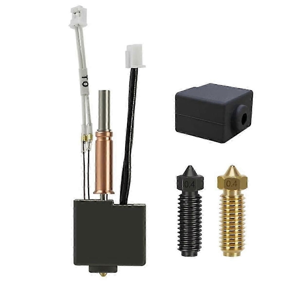 Hotend för -3 Combo Print- Extruder Kit Värmeblock Värme- Termistor med Extra 0.4MM Munstycken