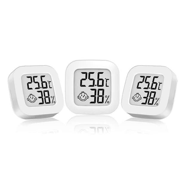 3 stk digitalt termometer hygrometer, mini LCD innendørs termometer hygrometer, søtt innendørs veggtermometer for Ma[O212]