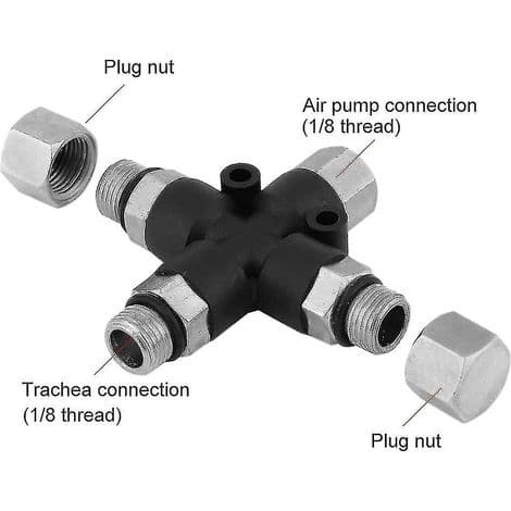 Ruiskumaalausletkun sovitin - Letkusovitin - 1/8\" BSP-liitin - 3 ulostuloa