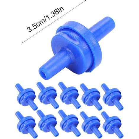 Förpackning med 10 envägs backventiler, plastbackventiler för 4 mm slangar, luftsyrepumpbackventiler, backventiler för vatten, bränsle