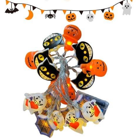 Halloween-dekorasjoner, lyslenker, girlander