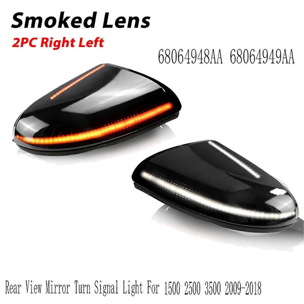 V+H Backspegel Blinkers Ljus Dynamisk Indikator Blinkers Lampa för Ram 1500 2500 3500 2009-