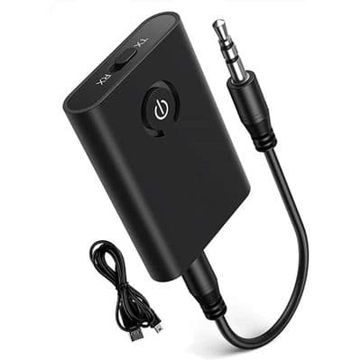 Bluetooth 5.0-adapter sender, 2-i-1 Bluetooth-sender og -mottaker, 3,5 mm stereoutgang