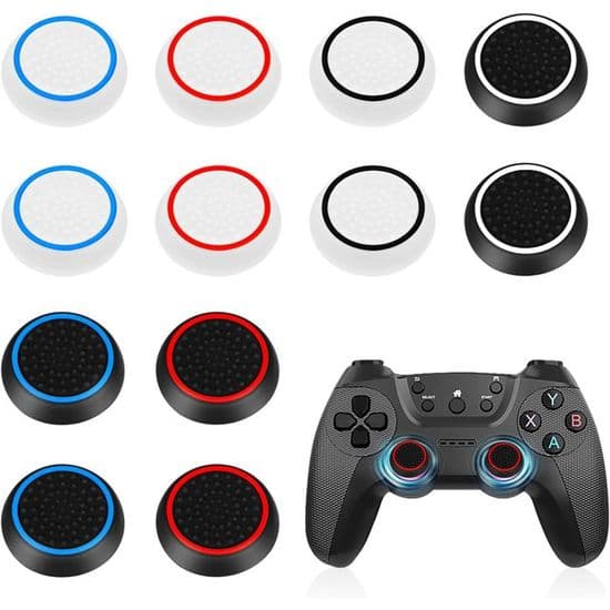 Ersättningsspetsar i silikon för joystick, 12-pack, för PS5/PS4, PS5 joystickskydd, kompatibla med PS5/4/Xbox One.