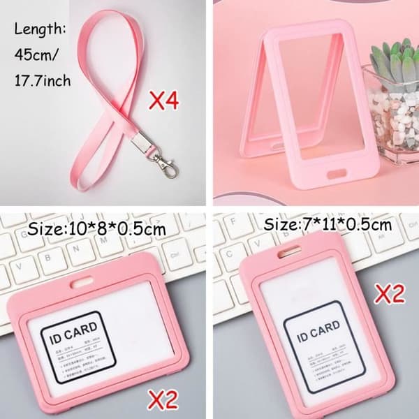 Kortholder - Uspesifisert - Vertikal Modell - Rosa - 4x Avtakbare Stropper - 2x Horisontale og 2x Vertikale