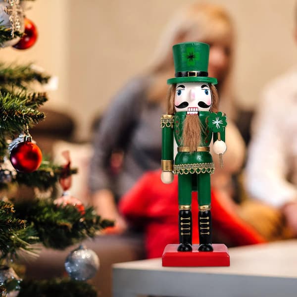 Irländsk Nötknäpparfigur Trä Stående Nötknäppardocka Traditionell Prydnad