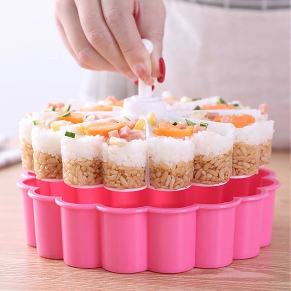 Livsmedelsgodkänd Risform Hjärta Lättvikt DIY Hantverk 8 Fack Sushiform Restaurangtillbehör