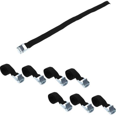 Sett med 8 festestropper for campingvogn og bobil (40 cm x 2 cm) laget av sinklegering.