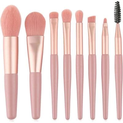 Øjenmakeupbørster, 8 stk. Foundationbørste Rensebørste Blushbørste Professionelt Flydende Foundation Sæt (Pink)