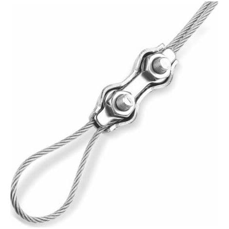 M2 Kabelklemme 18 Stk. Dobbelt Kabelklemme i Rustfrit Stål til 2 mm Rustfrit Stål Kabel
