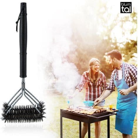 Grillbørste - Rengøring af grill - Grilltilbehør - El, Gas, Kul - Rustfrit Stål
