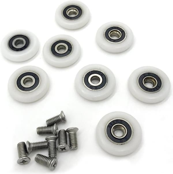 Delar Skjutbara Duschdörrsrullar, 19 mm Duschdörrsrullar