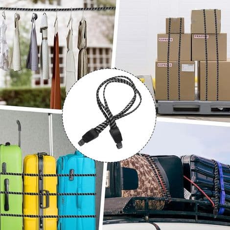 Elastiske bagagestropper, 4 stk. elastiske bungee-snore med robuste kroge, elastiske cykelstropper, flade elastiske bungee-snore med kroge til motorcykelhjelm