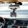 Bil bakspeilmontert holder for telefon og GPS