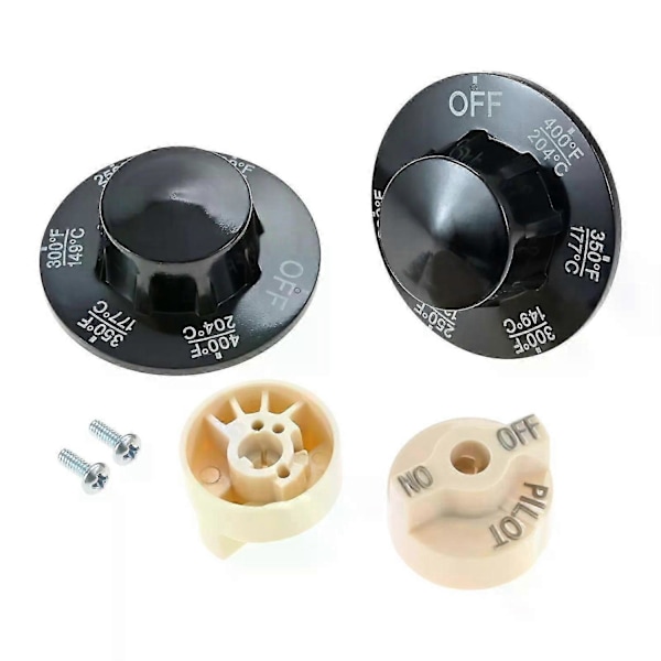 4 st/set Kontrollventil Beige Pilotratt med 200-400F Termostatratt Kit för Fritöser Spisar Br