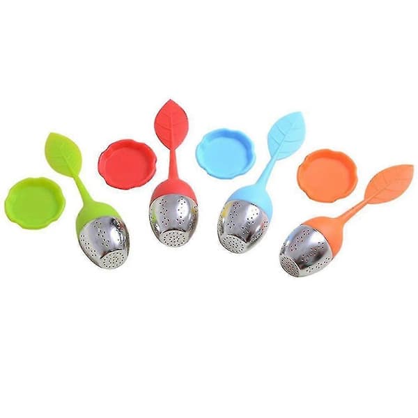 Løsblad-teinfuser Silikonhåndtak Rustfritt stål 2 stk - rosa
