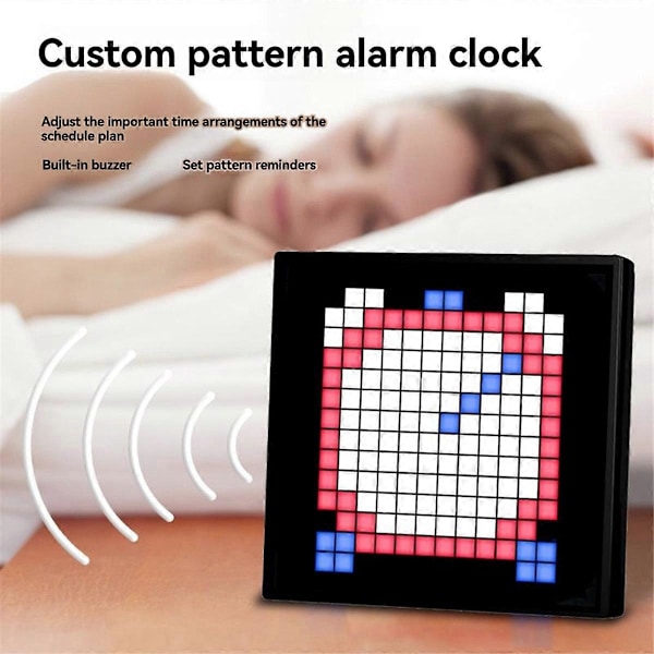 LED 32x32 Pixel Display Nattlampa Smart APP Kontroll Programmerbar Skärm DIY Text Animation Foto F