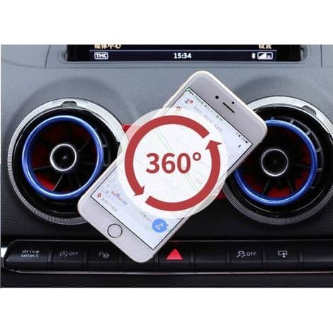 – Magnetisk biltelefonholder til Audi A3 S3 RS3 8V – 360° rotation – Nem installation på luftventil – Sort aluminiumslegering