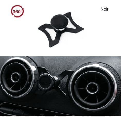 – Magnetisk biltelefonholder til Audi A3 S3 RS3 8V – 360° rotation – Nem installation på luftventil – Sort aluminiumslegering