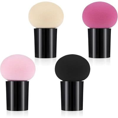 Sæt med 4 makeupsvampe, beauty blendere og foundationsvampe, ansigtsbørster med mini-ærmeovertræk