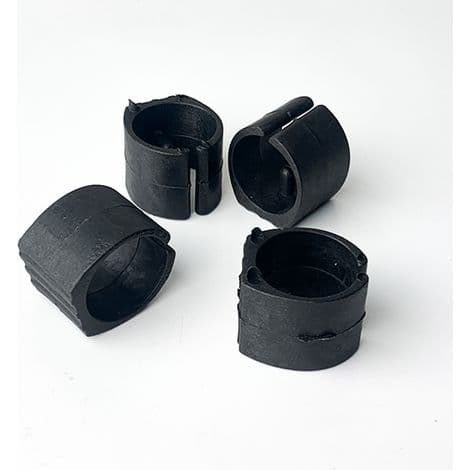 20x sorte runde rørstolekapper med clip-on U-formet pude, møbelbensguide, 22mm