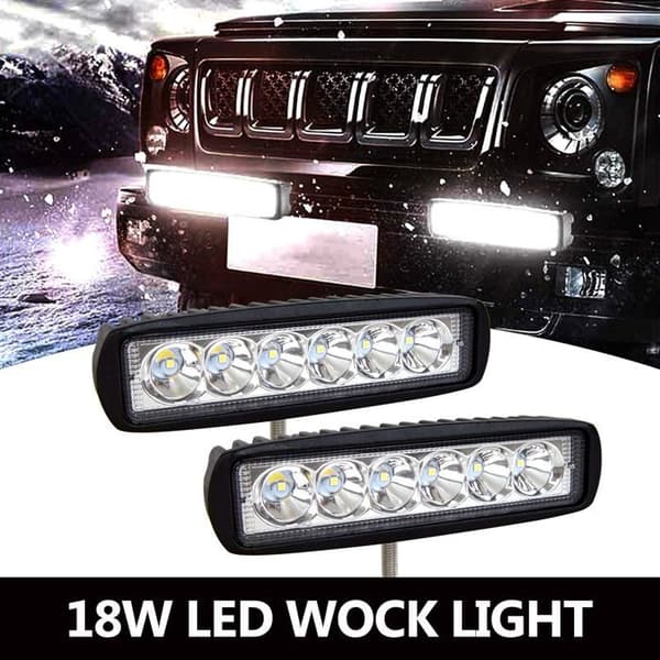 LED arbeidslysbar 12V 18W 15cm LED spotlight bil vanntett IP67 LED tåkelys arbeidslys