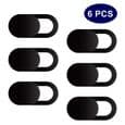 Sort 6 stk - Universal Webcam Cover til mobiltelefonkamera, magnetisk skydercover til webcam